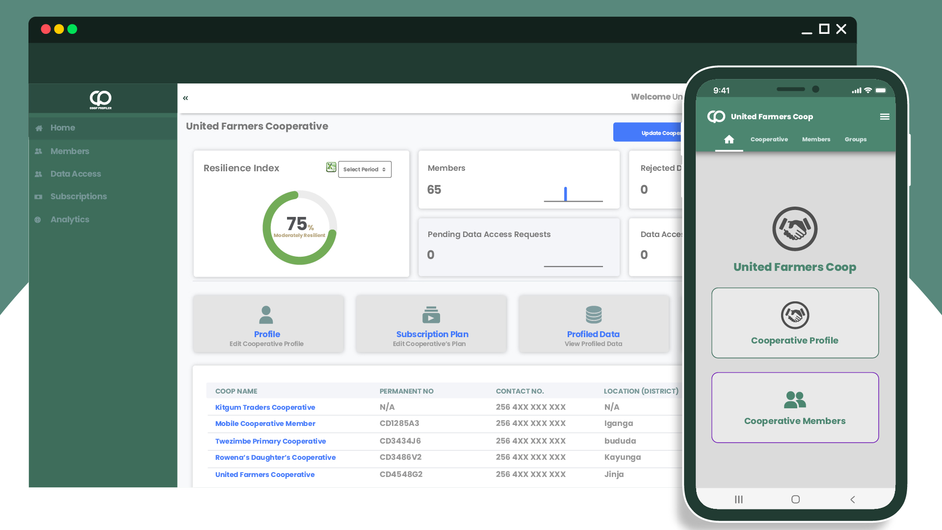 CoopProfiler Web & Mobile